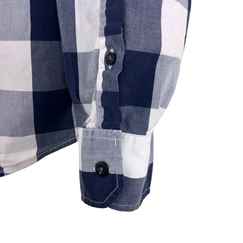 Men's American Eagle Vintage Fit Blue White Buffalo Plaid Shirt Long Sleeve - Picture 10 of 16